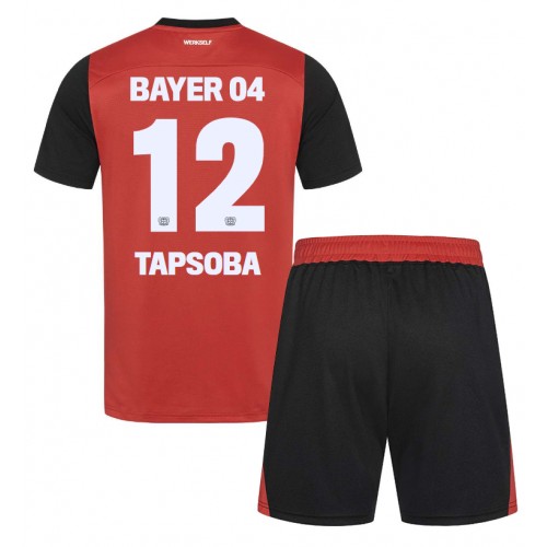 Fotballdrakt Barn Bayer Leverkusen Edmond Tapsoba #12 Hjemmedraktsett 2024-25 Kortermet (+ Korte bukser)